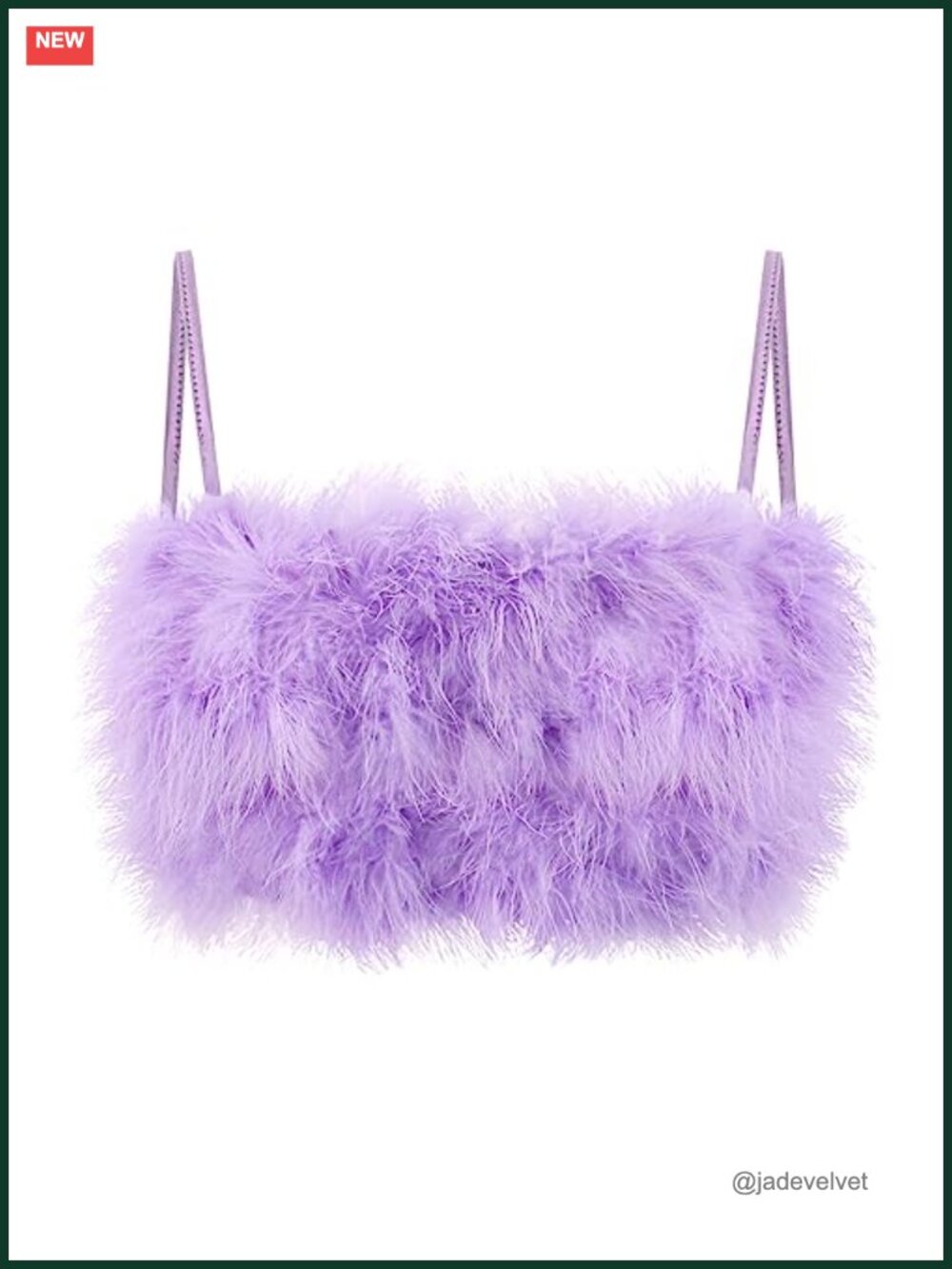 Womens Faux Fur Crop Top Spaghetti Strap Strappy Cami Rave Concert Club Party